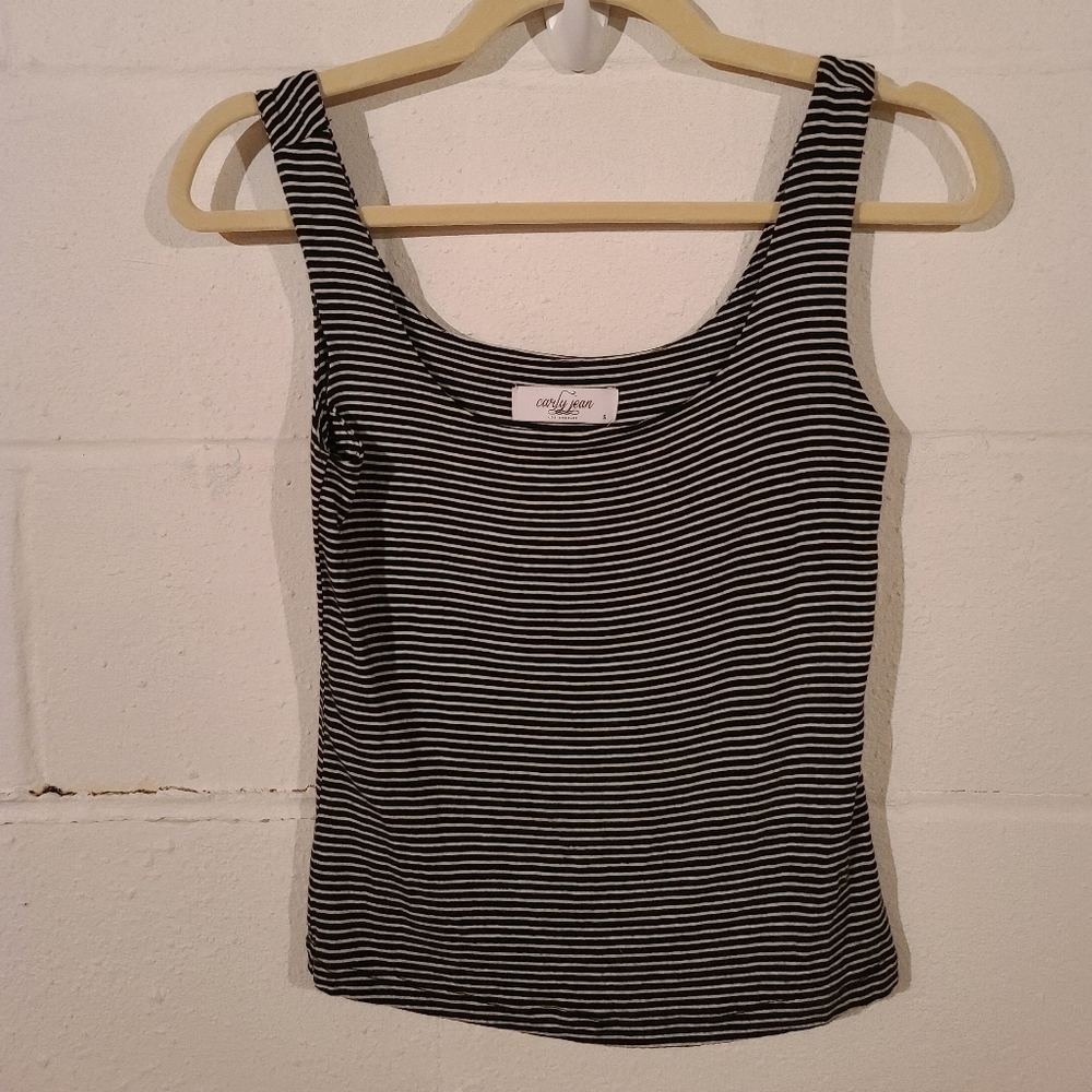 Black and white stripe Carly Jean CJLA tank top